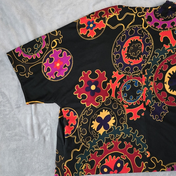 Natori Kimono Kaftan Open Reversible Colorful Floral Short Sleeve Top Size XL/1X - Picture 11 of 15